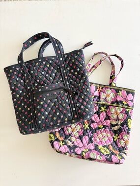 VERA BRADLEY tote bundle Pirouette Pink & Multi colored polka dot Set